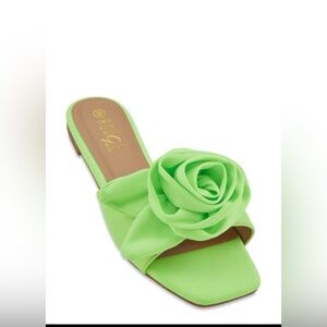 Rouge! Lime Green Floral Sandals
